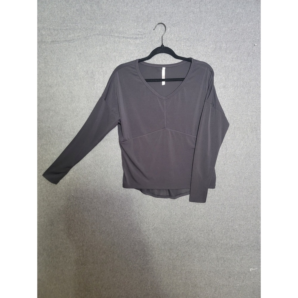 Fabletics Black Long Sleeve‎ V Neck Athletic Top Women's XS Thumbholes